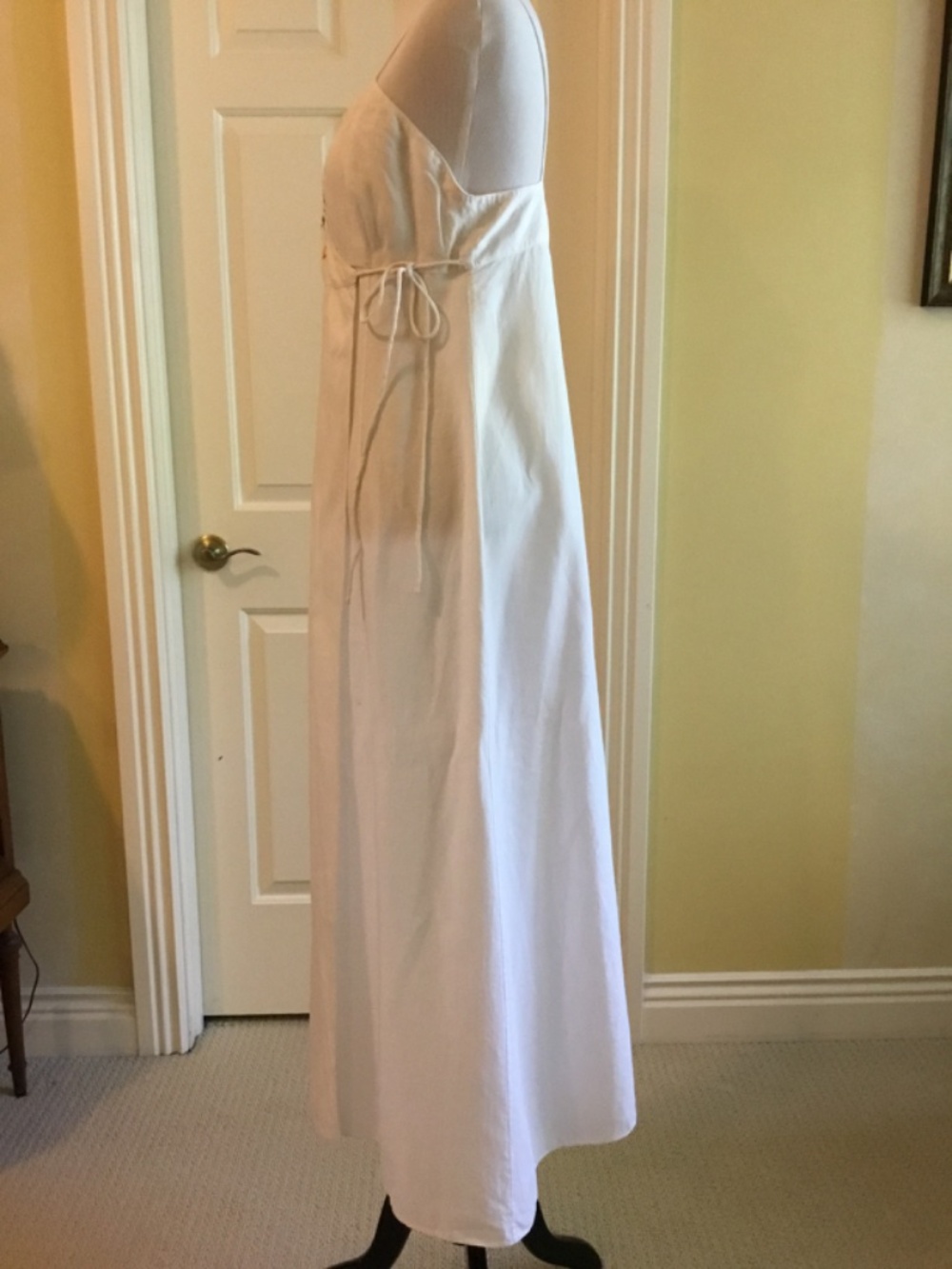 Vintage RALPH by Ralph Lauren White Embroidered Linen Blend Maxi Dress - Picture 11 of 15